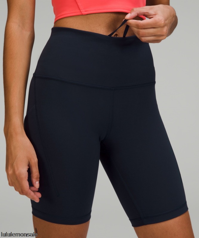 Lululemon Damen DELULU332 | True Navy Wunderzug Hoch Sitzend Kurz Mit Taschen 8